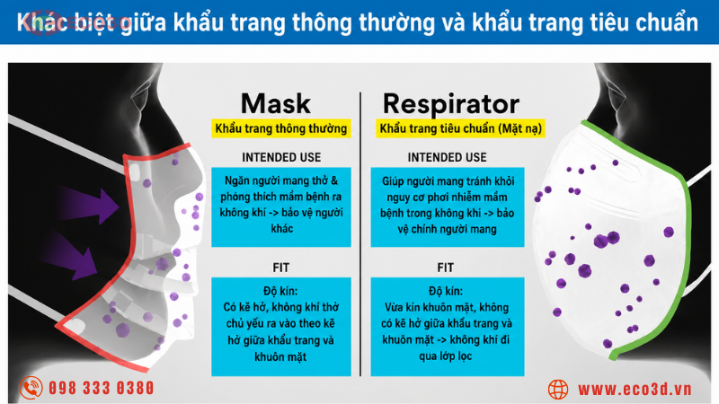So s&aacute;nh với khẩu trang th&ocirc;ng thường