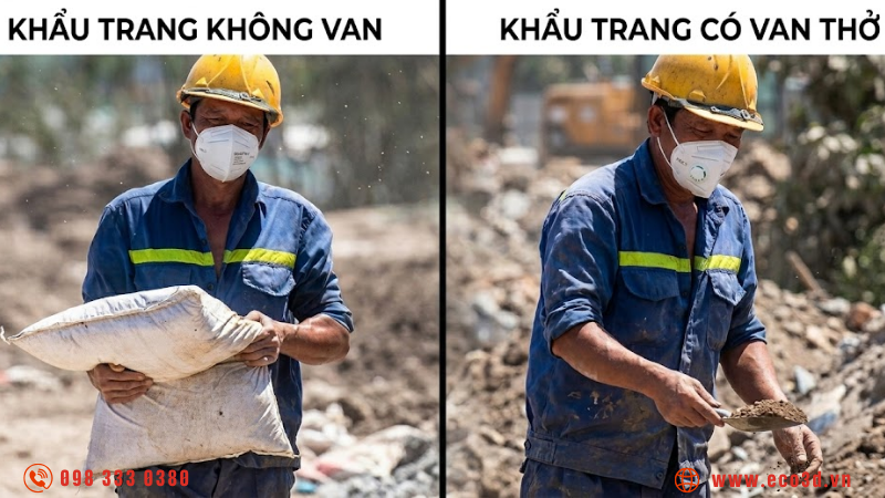 Khẩu trang có van và không van khác nhau như thế nào?