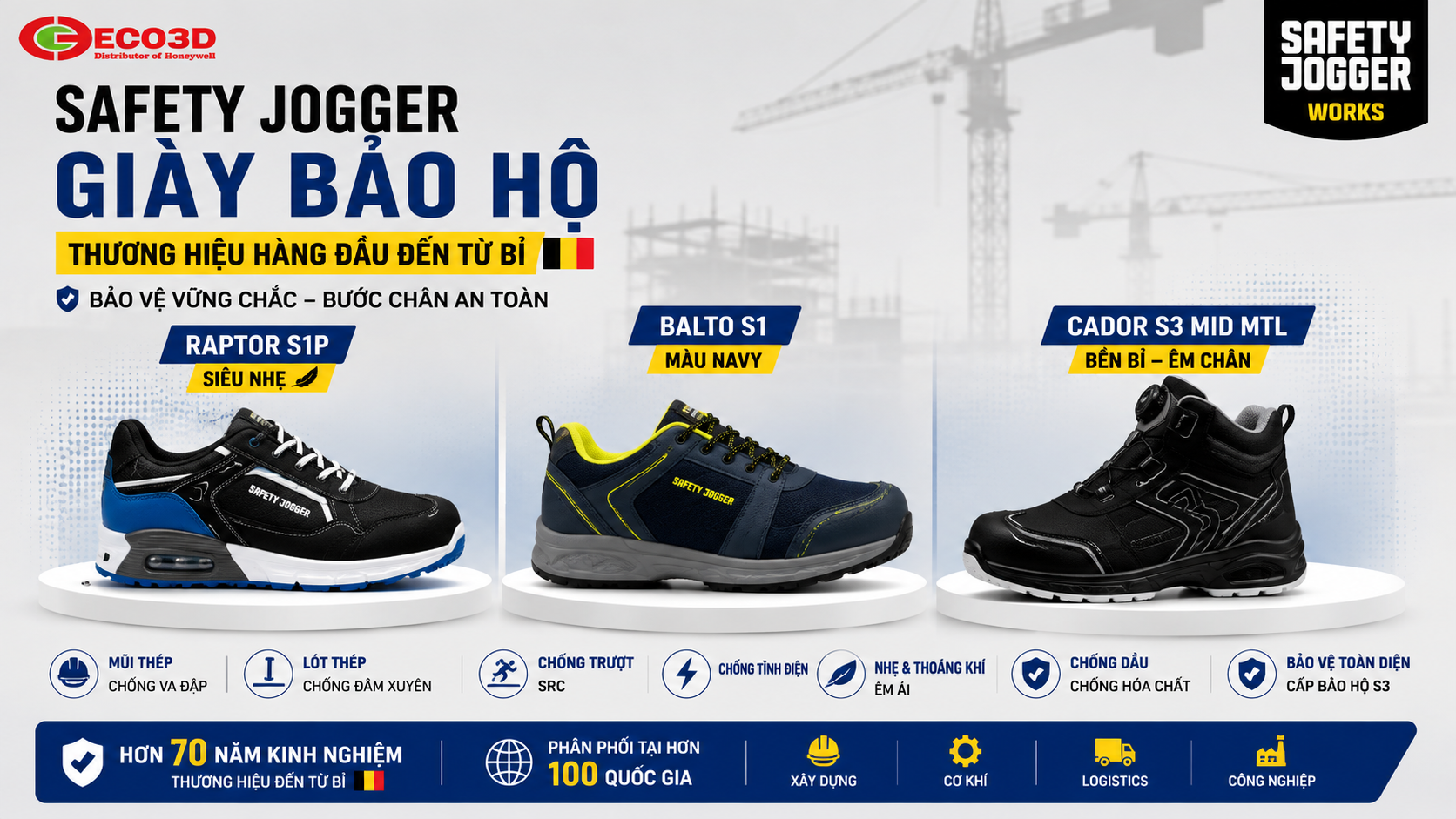 Giày bảo hộ Jogger chính hãng vương quốc Bỉ phân phối giá tốt nhất