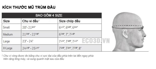 size mũ trùm đầu chống cháy