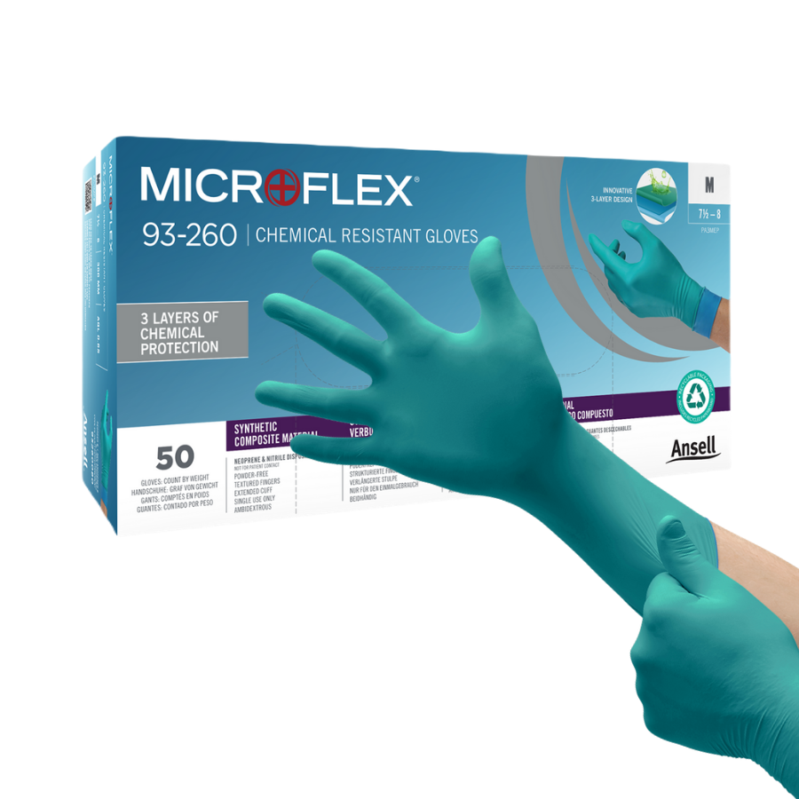 Găng tay dùng một lần chống hóa chất Microflex 93-260