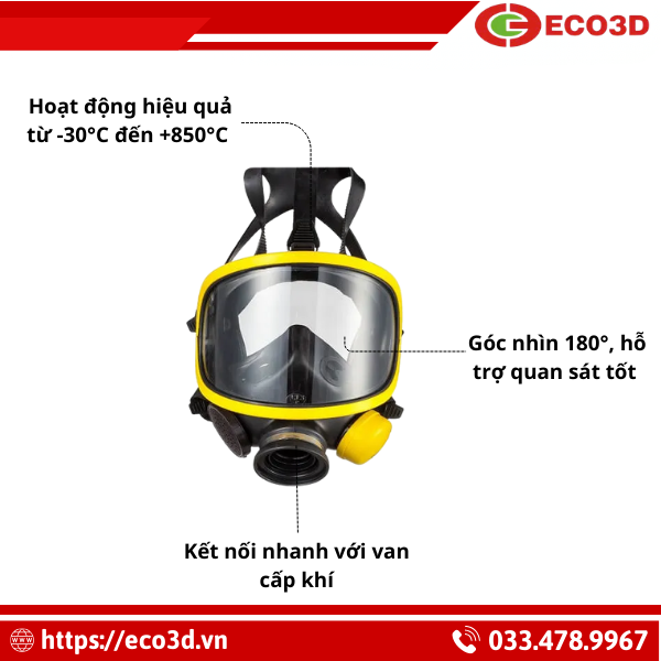 Mặt nạ ph&ograve;ng độc SCBA EN T8000 PANO
