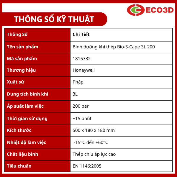 B&igrave;nh dưỡng kh&iacute; th&eacute;p Bio-S-Cape 3L 200