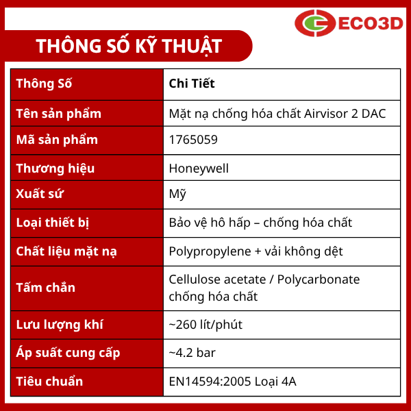 Mặt nạ chống h&oacute;a chất Airvisor 2 DAC