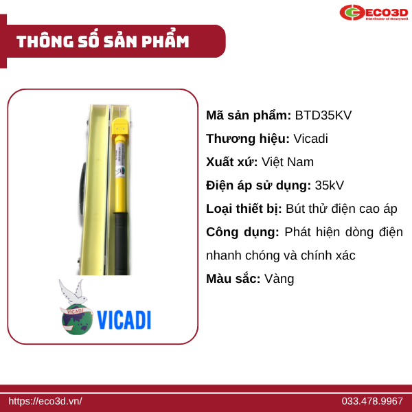 Thông số bút thử điện Vicadi 5kV