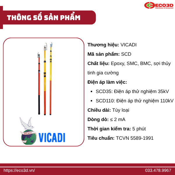 THÔNG SỐ KỸ THUẬT CỦA SÀO CÁCH ĐIỆN THAO TÁC VICADI 