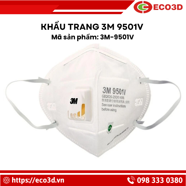 Khẩu trang 3M 9501V c&oacute; van đeo tai 