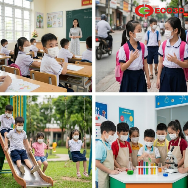 Khẩu trang y tế trẻ em Kim sora (m&agrave;u trắng)