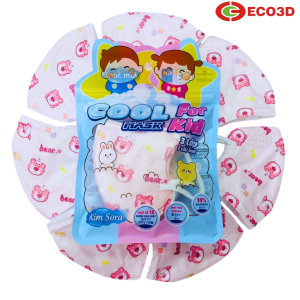 Khẩu trang y tế Kim Sora 5D trẻ em 3 lớp
