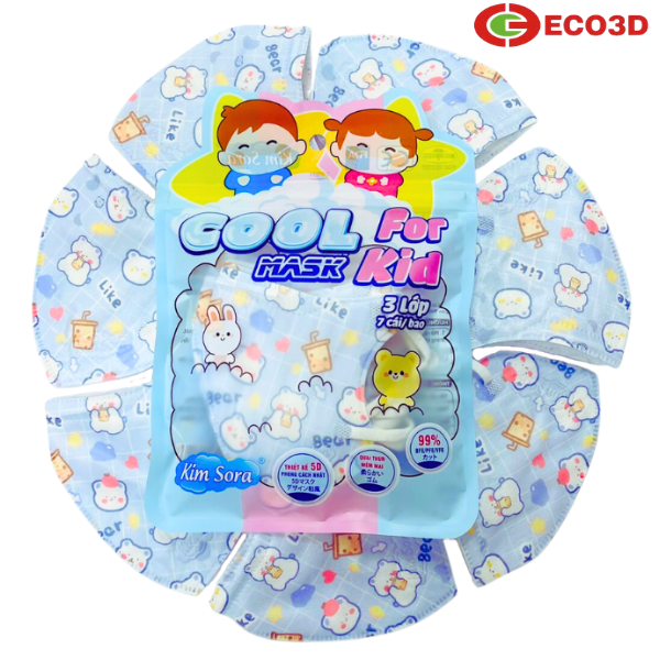 Khẩu trang y tế Kim Sora 5D trẻ em 3 lớp