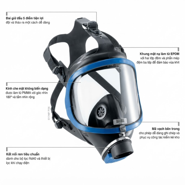 Mặt nạ tr&ugrave;m k&iacute;n mặt Dr&auml;ger X-plore 6300