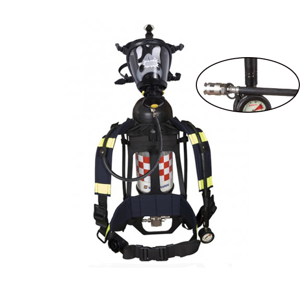 Bộ Thiết Bị Trợ Thở SCBA855T T8000, Mặt Nạ Survivair 20/20, Carbon 6,8L, Dây Kết Nối