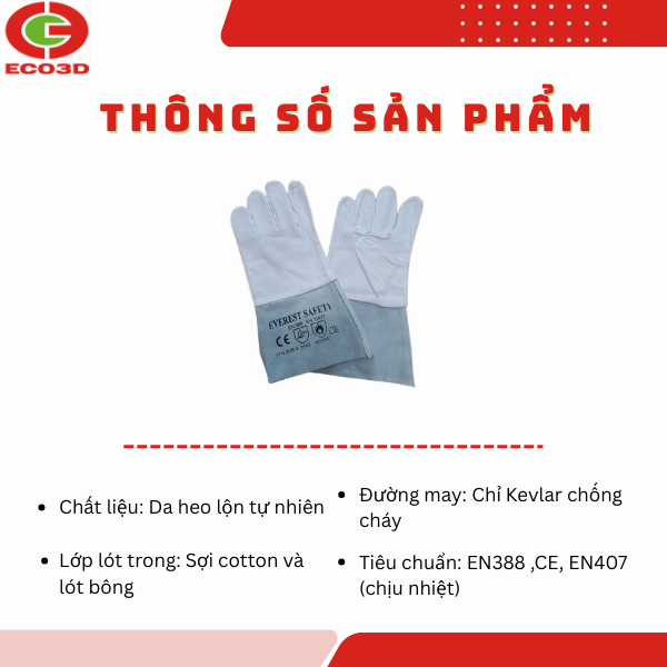 Th&ocirc;ng số GĂNG TAY H&Agrave;N TIG ET14