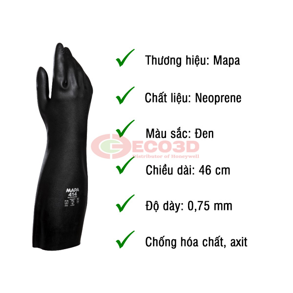 găng tay chống hóa chất Mapa UltraNeo 414