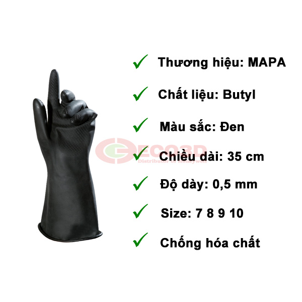 găng tay chống hóa chất mapa butoflex 651