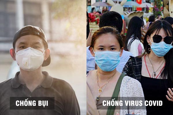 Đeo khẩu trang chống bụi mịn và virus Corona