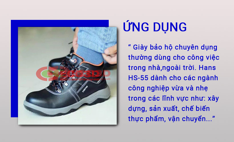 ứng dụng của giày hans hs-55