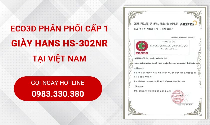 Phân phối giày bảo hộ hans hs-302nr