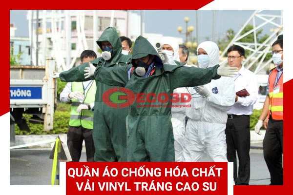 Quần áo chống hóa chất bằng Vải Vinyl tráng cao su