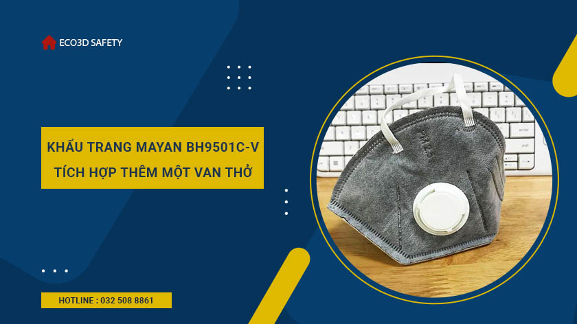 KHẨU TRANG HOẠT TÍNH MAYAN PM2.5 BH9501 CÓ VAN (2 cái)