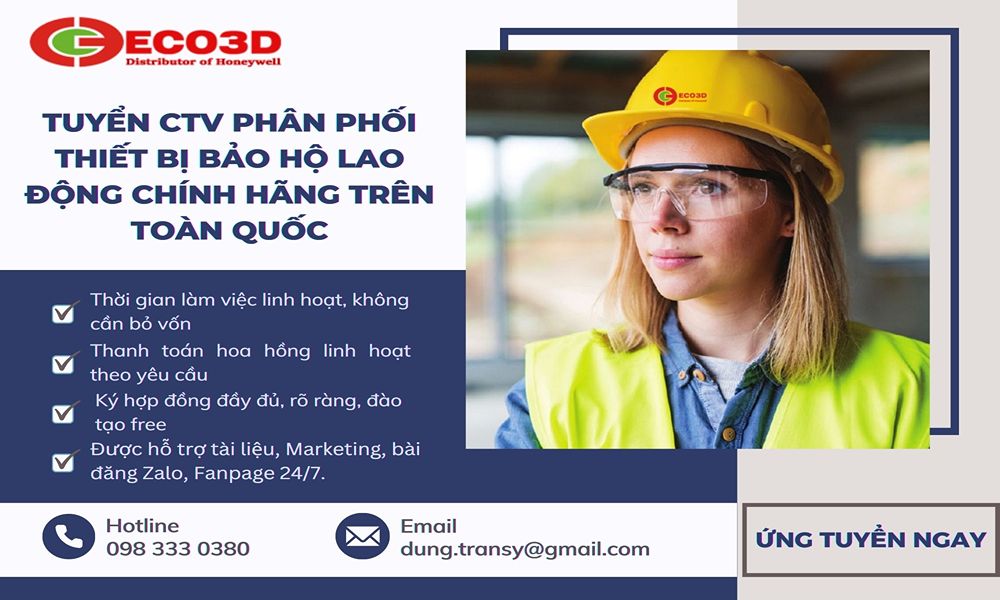 Tuyển CTV phân phối thiết bị bảo hộ lao động chính hãng trên toàn quốc