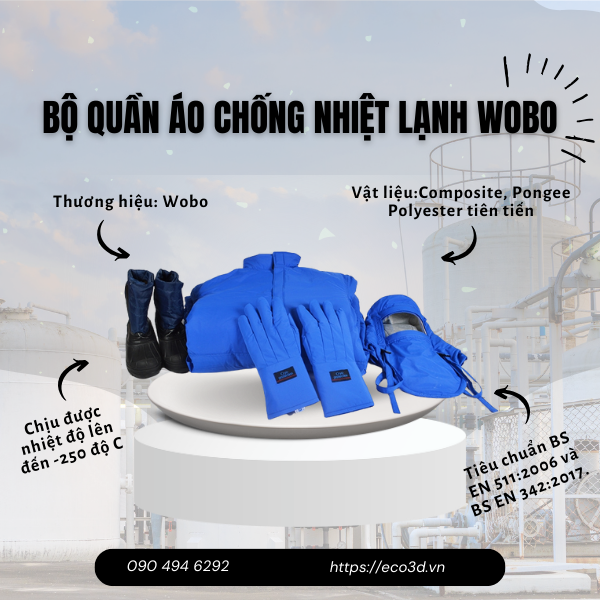 bộ quần áo chịu nhiệt lạnh nitơ lỏng wobo