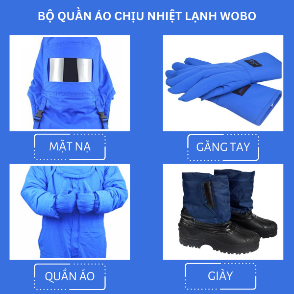 bộ quần áo chịu nhiệt lạnh nitơ lỏng wobo