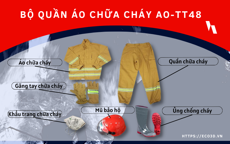 Bộ trang phục chữa cháy màu vàng cát AO-TT48
