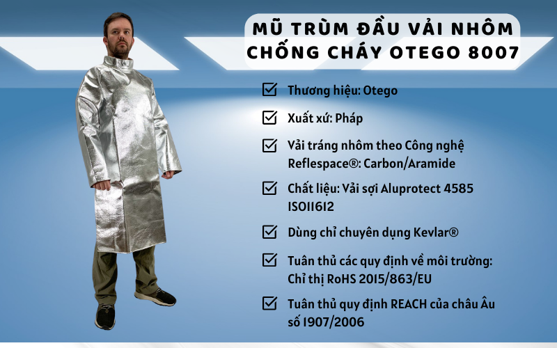 Áo choàng vải nhôm chống cháy Otego 8005