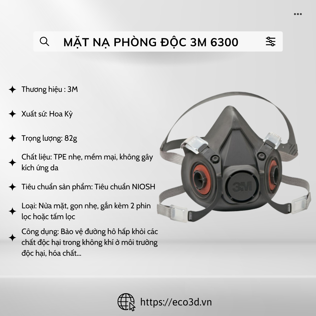 Mặt nạ phòng độc 3M 6300