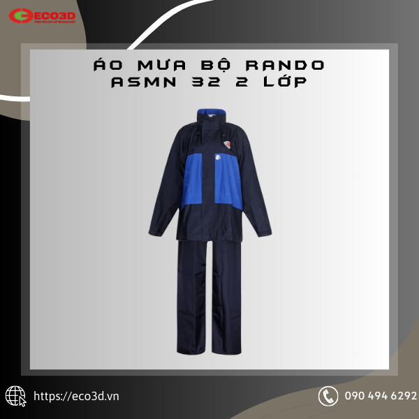 Áo mưa bộ Rando ASMN 32 2 lớp
