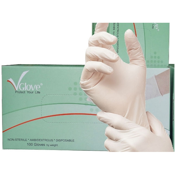 Găng tay không bột Vglove Latex 9 inch