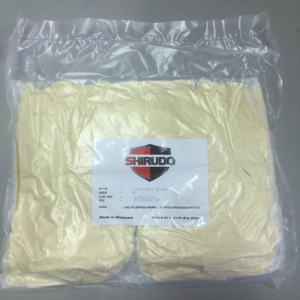 Găng Shirudo Latex phòng sạch 12 inch, 8.0 gram, không bột