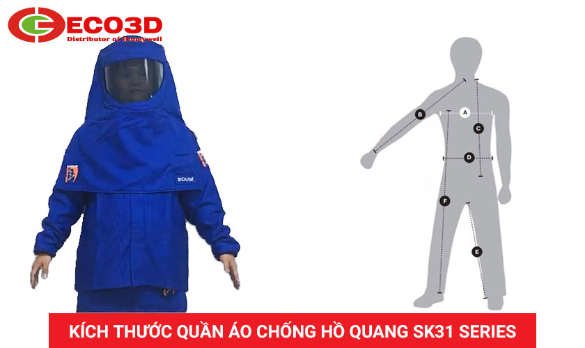 Kích thước Quần áo chống hồ quang điện 31 CAL SK31