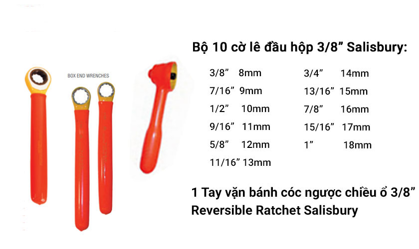 cờ lê đầu hộp và tay vặn Salisbury