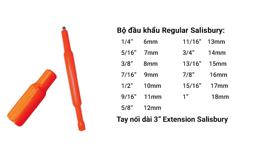 đầu khẩu và tay nối dài Salisbury