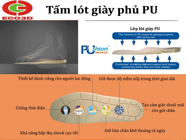 Lót giày phủ PU