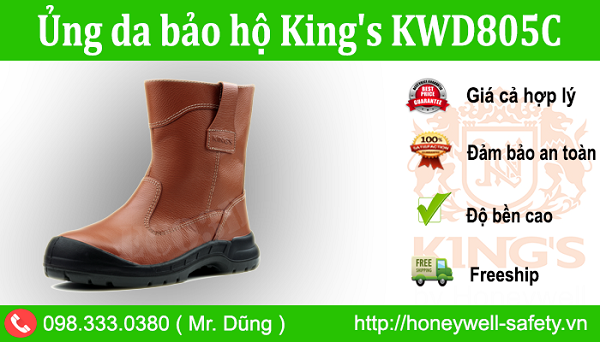 An toàn làm việc với ủng da bao hộ Kings KWD805C
