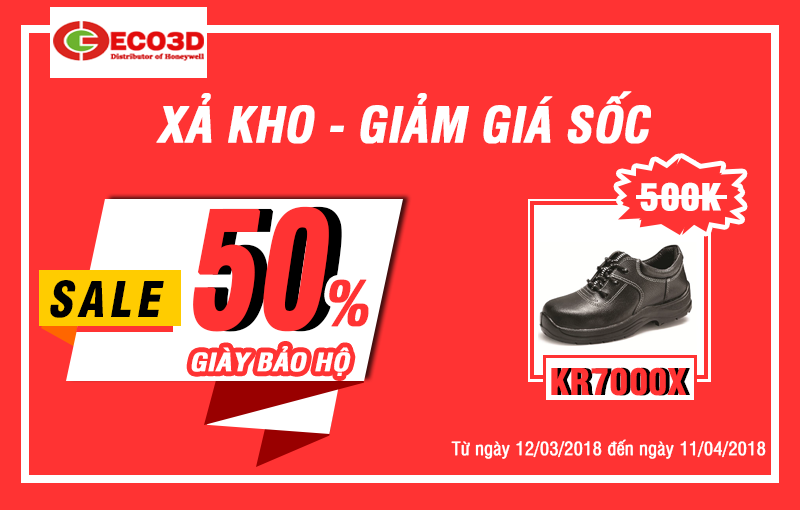 Xả kho tháng 4 - Giảm giá 50% cho giày bảo hộ Kr7000X