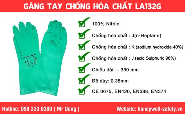 Bạn biết gì về găng tay chống hóa chất LA132G Honeywell ?