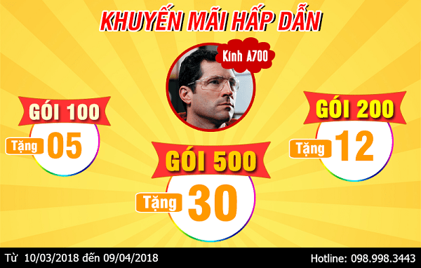 Khuyến mãi kính A700  tháng 3 - Mua nhiều tặng lớn